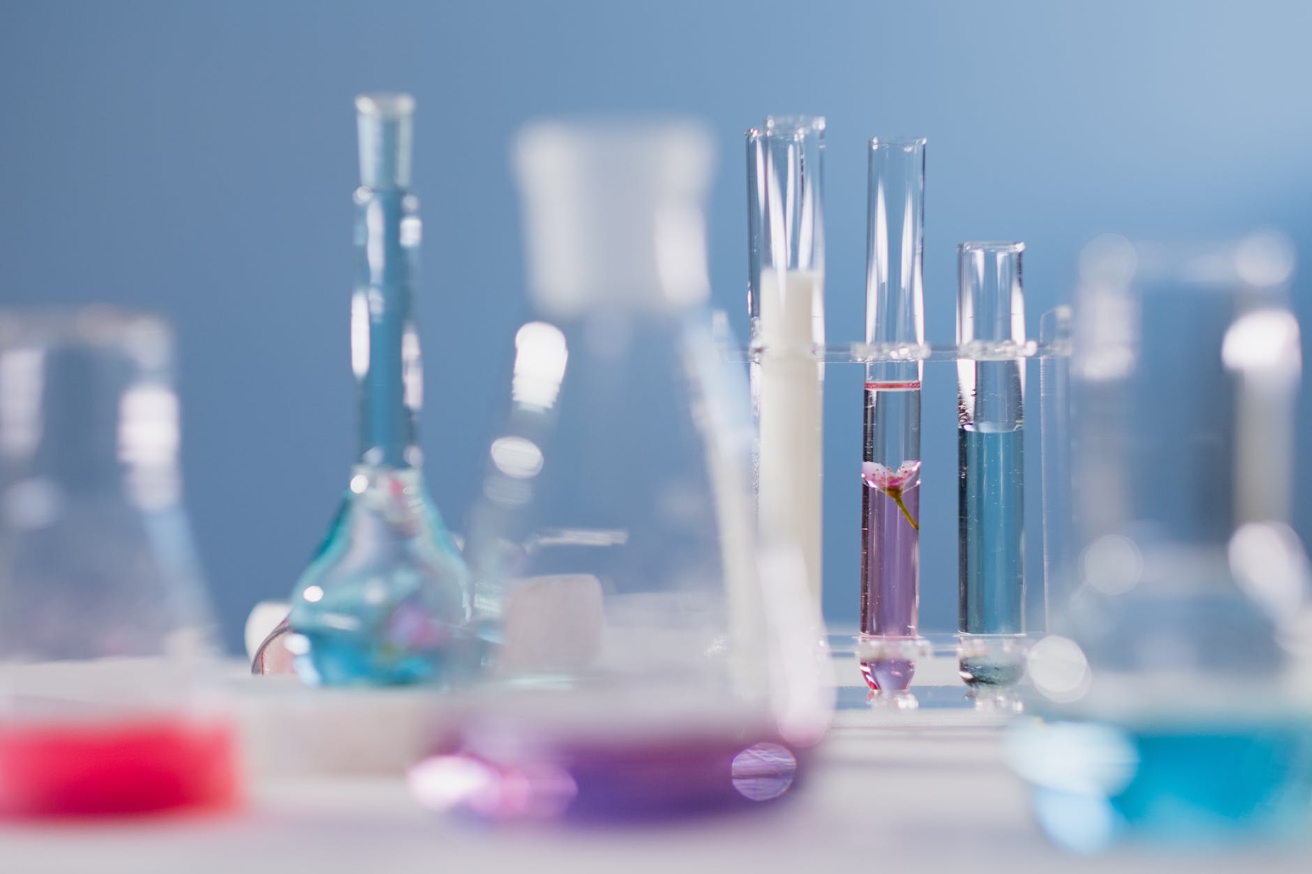 flasks for chemistry and test tubes